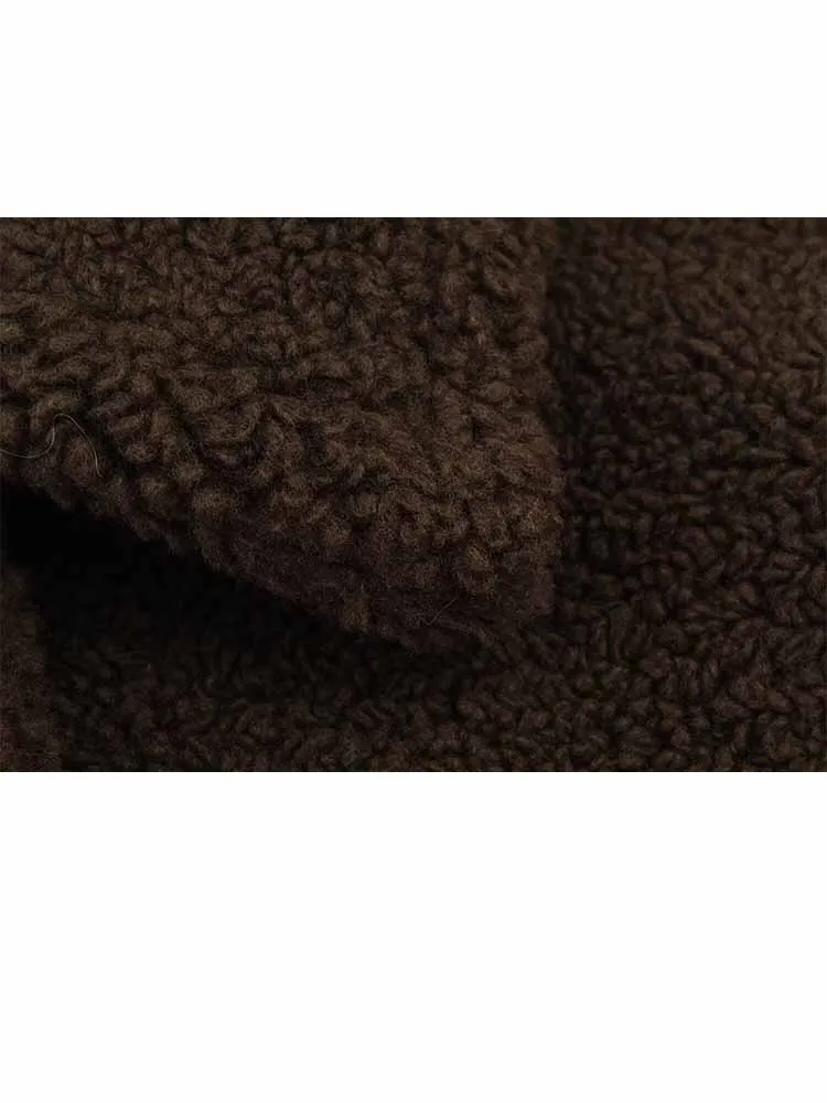 HH Woman Winter Fashion Warm Coral Velvet Long Sleeves Single Breasted Solid Color Coat Jacket Female Casual Comfortable Coat