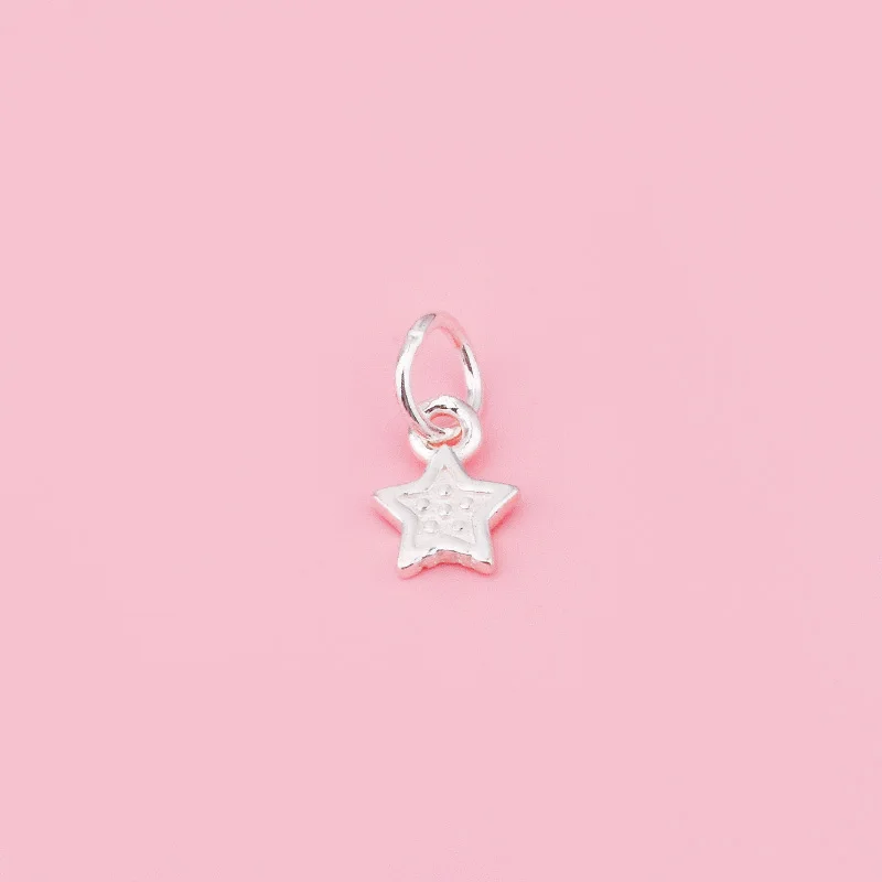 S925 sterling silver Pentagram love pendant bracelet diy beaded crystal silver accessory material