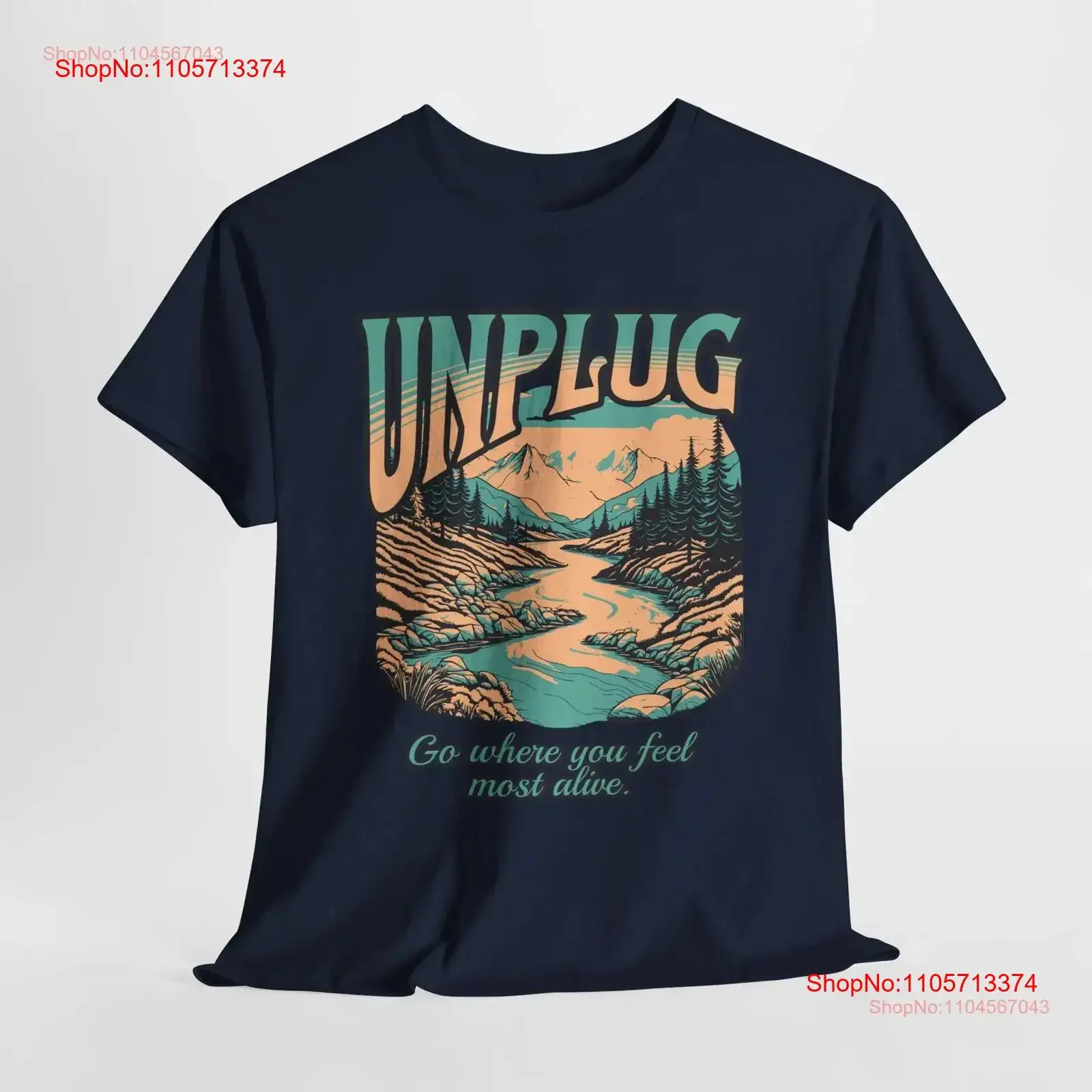Nature Lover T Shirt Hiking Outdoor Adventure Unplug Positive Vibes Mountain Life Earth Day Apparel vintage Washed Breathable