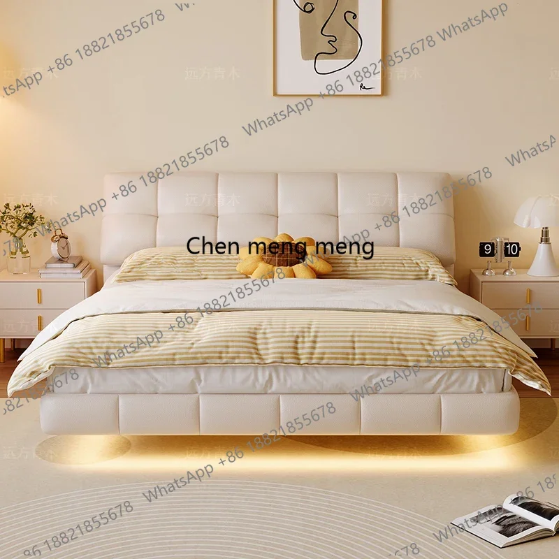 

Waterproof Frame Double Bed Princess Designer Luxury Headboards Double Bed Wooden Modern Floor Lit 2 Personnes Bedroom Furniture