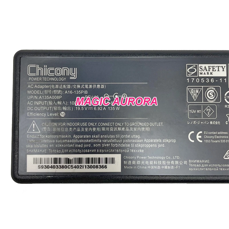 Imagem -03 - Adaptador de Carregador para Acer Chicony Nitro An51554 An515-55 An515-53 N20c1 N20c2 N18c3 Series Laptop 19.5v 6.92a A16135pib 135w