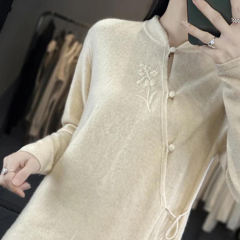 

2023 Cashmere Sweaters Women Cardigans Japanese Style Jackets Warm Soft Female Long Sleeve Jumpers 4Colors Tops NJ