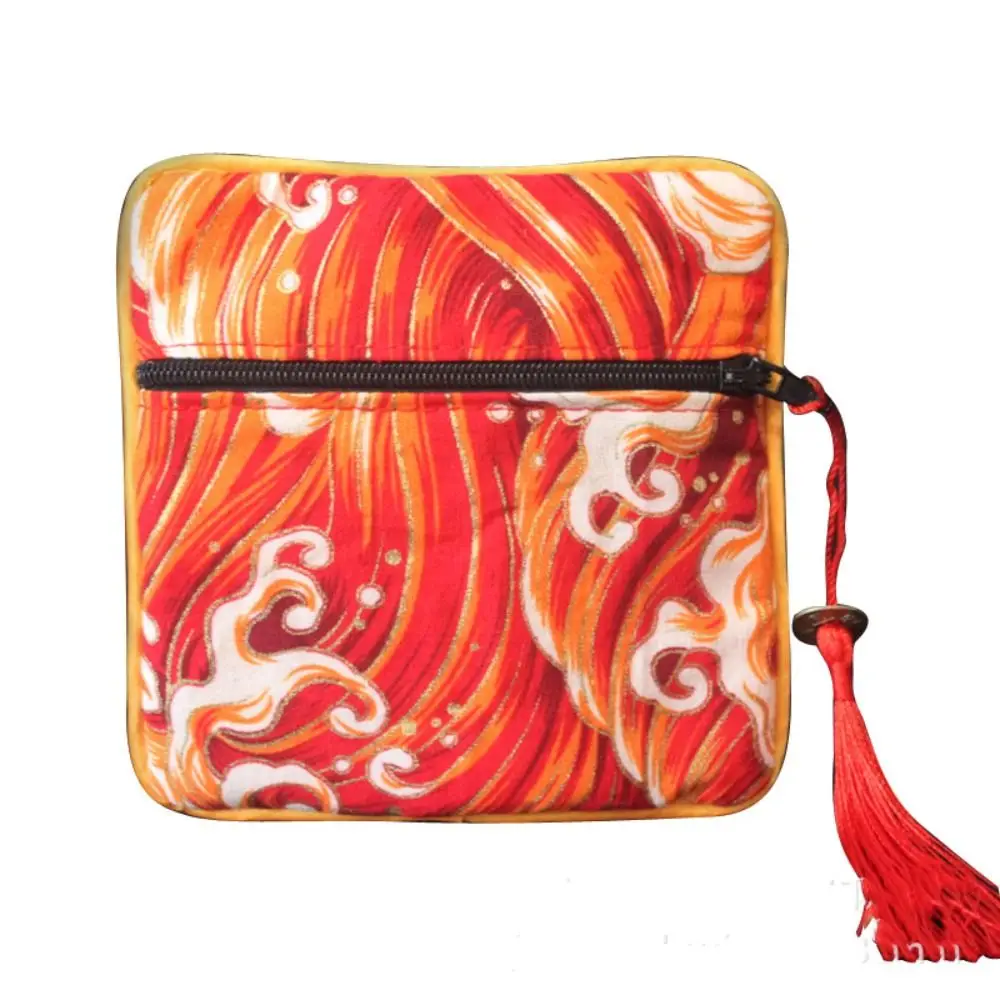 Cloth Chinese Style Coin Pouch Tassel Copper Cash Pendant Cloth Wallet Necklaces Case Maneki Neko Jewelry Storage Bag Ladies
