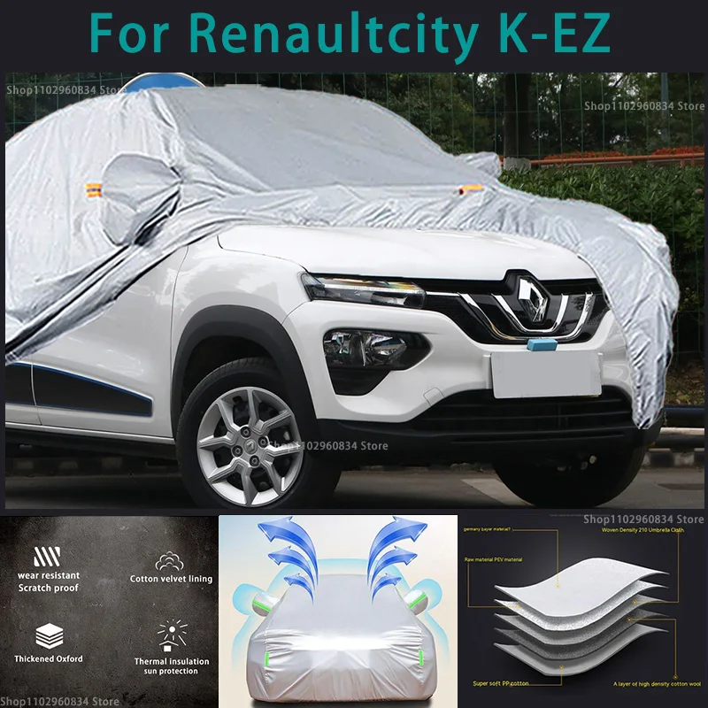 

For Renaultcity K-EZ Full Car Covers Outdoor Sun uv protection Dust Snow Protective Anti Hail And Storm Auto Protective cover