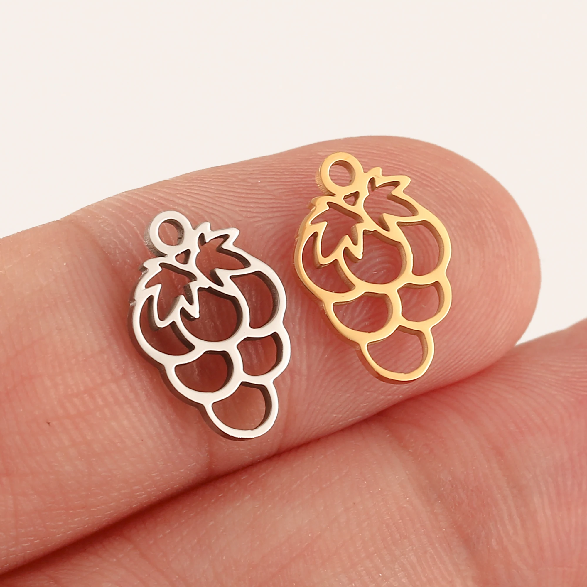 5 Stück Apfel-/Erdbeer-/Kirschen-/Trauben-Charms für die Schmuckherstellung, modisches DIY-Armband, Ohrringe, Halskette, handgefertigte Accessoires – Detail 11