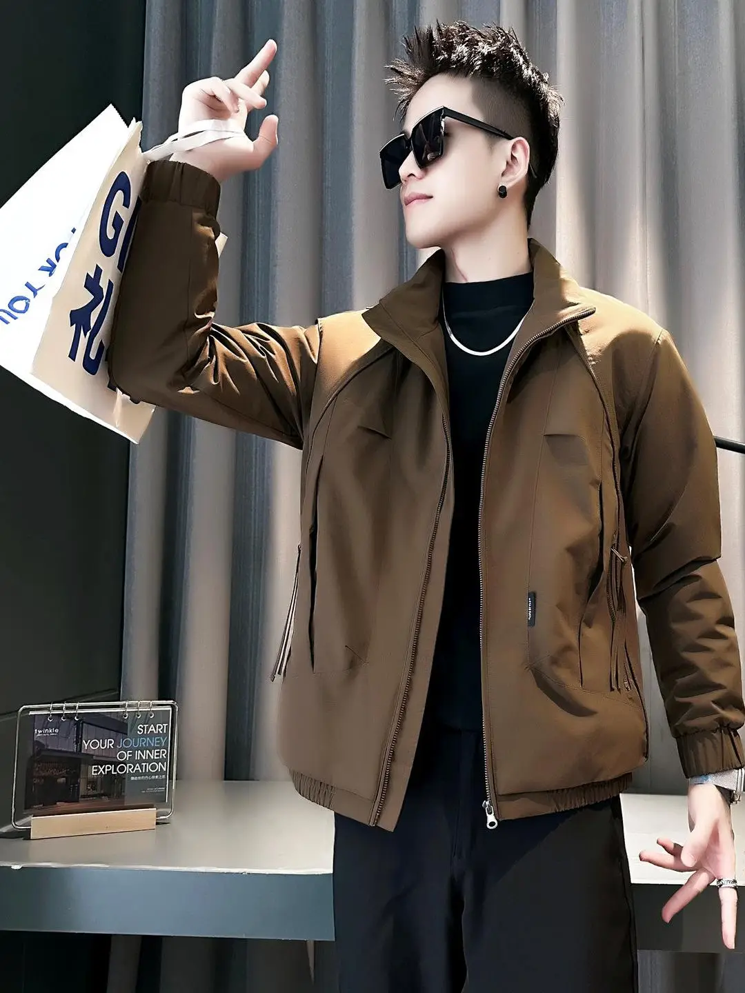 

Мужская утепленная куртка Pierre Cardin с воротником-стойкой, на молнии, с длинными рукавами, для осени