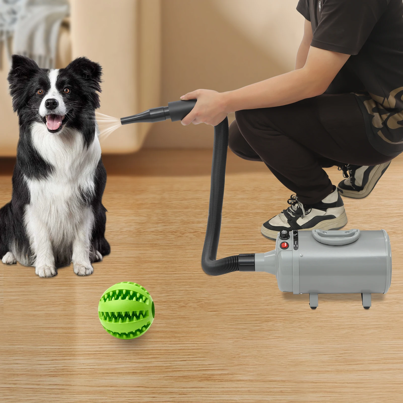 

2200W Electric Pets Hair Dryer Adjustable Wind Two Temperature Levels 4 Nozzles Dogs Cats Hair Care Blower