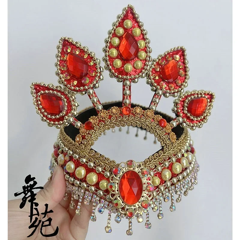 National dance art test headgear multi-colored diamond chain bead-piercing versatile jewelry custom-made one