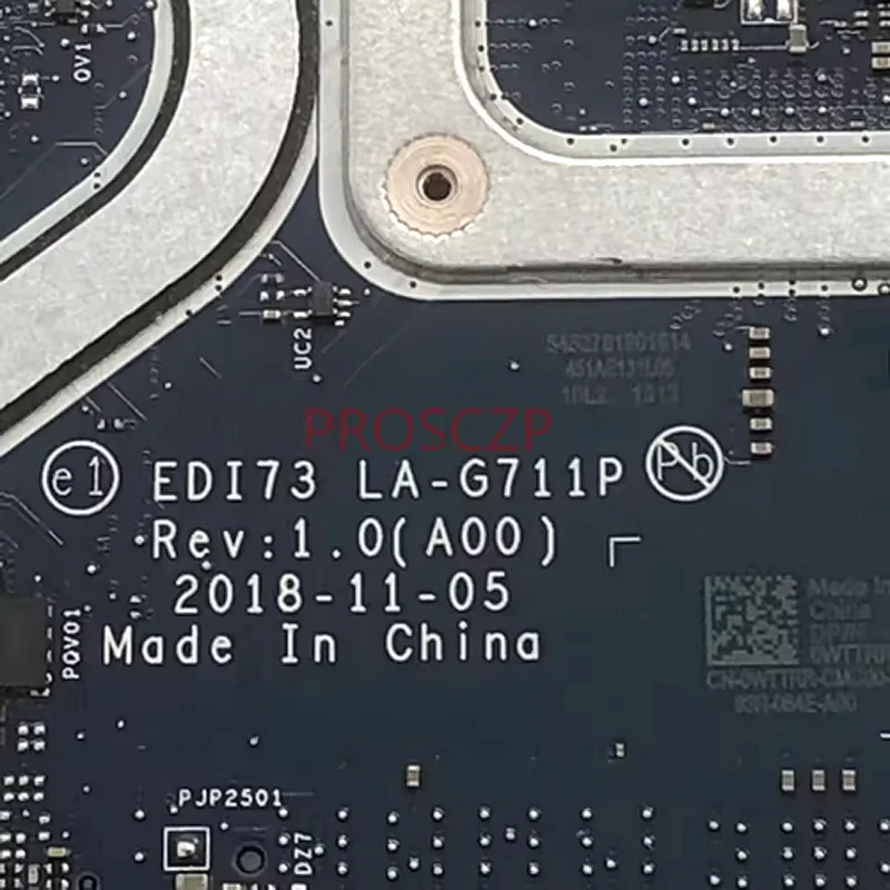 Para DELL Inspiron 3480 3580 3583 3780 Vostro 3480 3580 3583 placa base para ordenador portátil EDI73 LA-G711P con i5 i7 CPU 216-0890010 GPU
