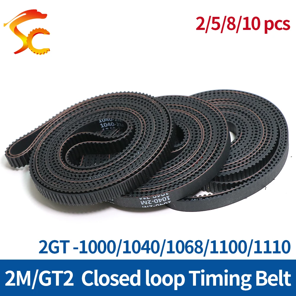 

Rubber Timing Belt Closed loop belt GT2 1000/1040/1068/1100/1110mm Width 6/9/10/15mm 3D printers Belts