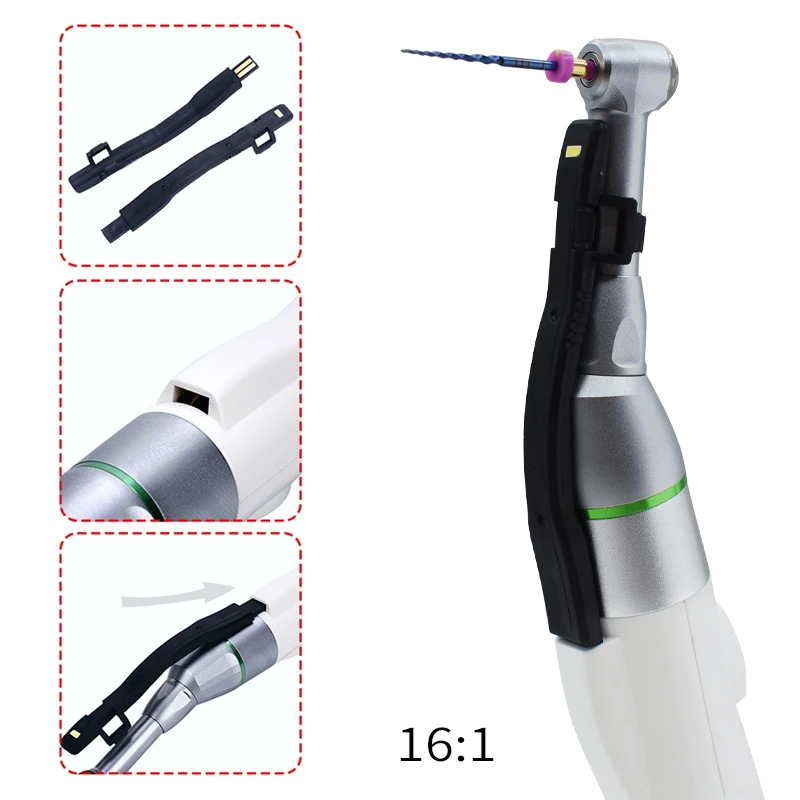 

LED Dental Treatment Endo Motor With 16:1 Contra Angle Head Wireless Endo Motor With LED Light Rotary Root Canal Instrument