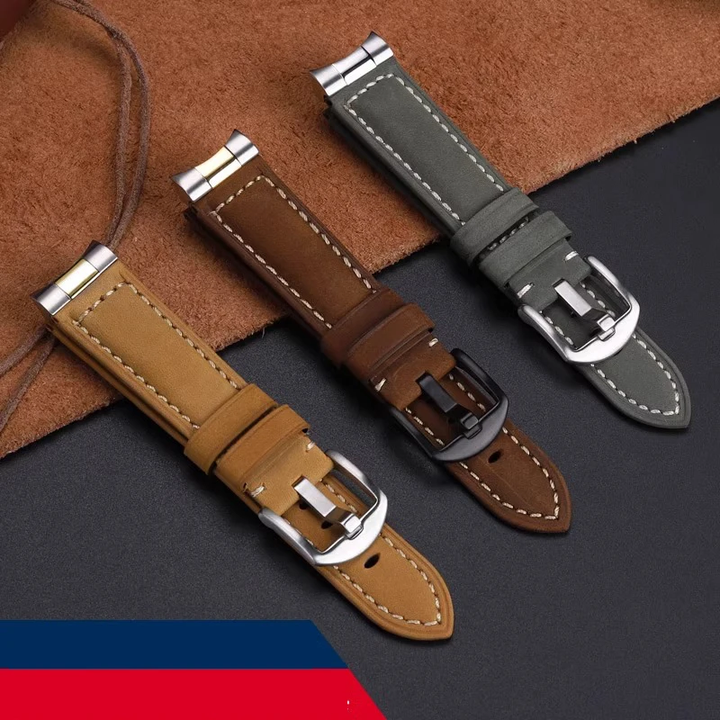 Suitable for Emperor's Little Monster Biwan Timing Emperor's Little Red Flower M79360 Arc Mouth Steel Grain Leather Strap