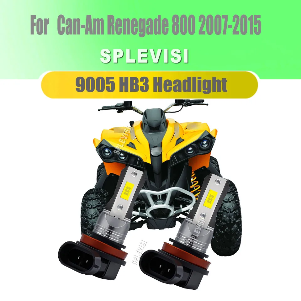 9005 HB3 LED Motorcycle Headlight - See Road Hazards Sooner For Can-Am Renegade 800 2007 2008 2009 2010 2011 2012 2013 2014 2015