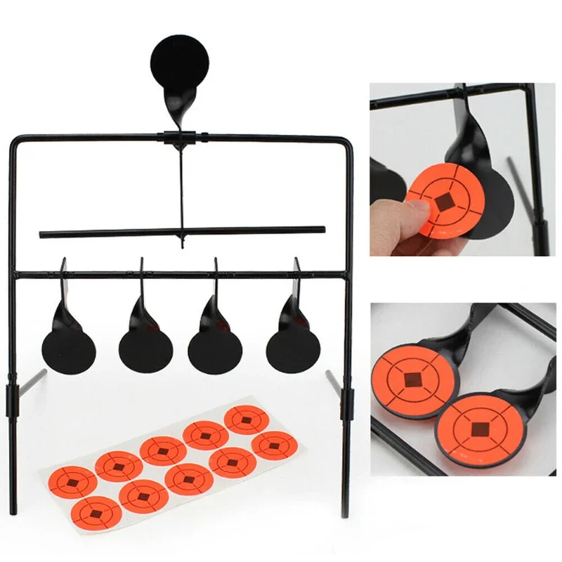 5 Targets Self Resetting Spinning Air Gun Rifle Shooting Metal Target Set For Sports Entertainment Gun Rifle Metal Target Set view 4