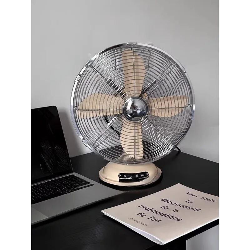 

Винтажный японский настольный электрический вентилятор — металлический корпус, напольный и настольный в стиле ретро двойного назначения, небольшой декоративный вентилятор