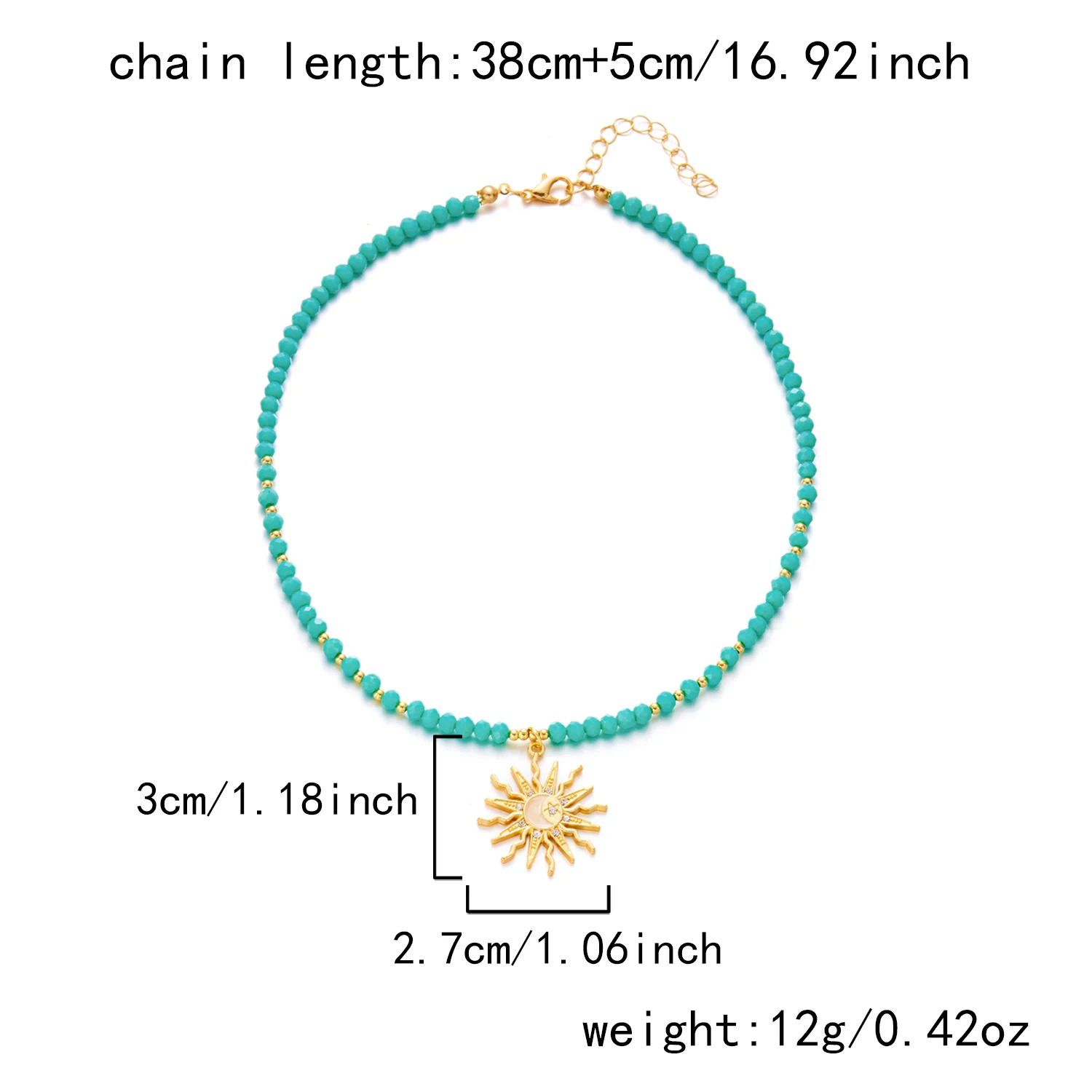 Mode Metall Sun Star Anhänger Halsketten für Frauen Böhmischen Bunte Perlen Kette Halsketten Handgemachte Exquisite Schmuck Geschenke – Detail 5
