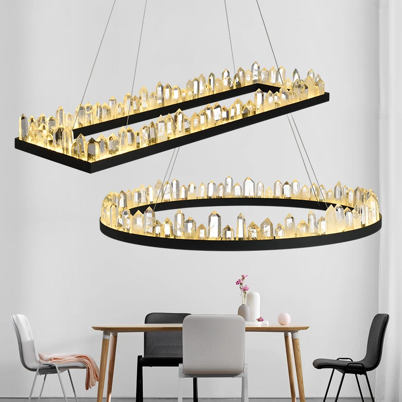 Morden Led Arrow Crystal Ceiling Chandeliers Metal Living Dining Room Pendant Lamps Home Decor Hanging Lights Luster Fixtures