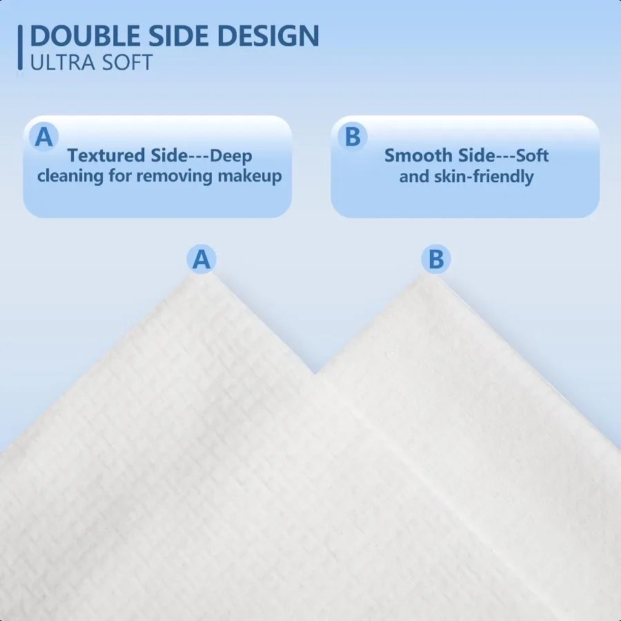 مناشف الوجه 12 × 12 مناشف وجه كبيرة جدًا، مناشف وجه فائقة النعومة للبشرة الحساسة ومزيل المكياج مناديل جافة 55 عدد 1
