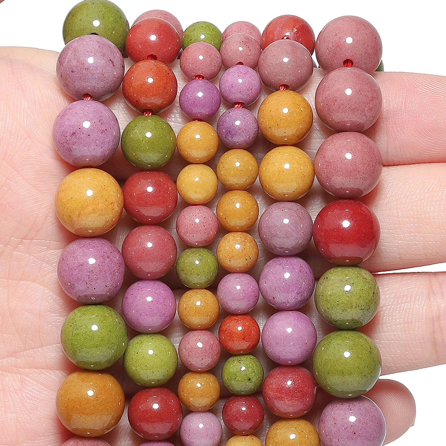 6mm 8mm10mm 천연 옥 비즈 보석에 대한 라운드 루즈 스페이서 비즈 Diy 구슬 공예 액세서리 만들기 도매