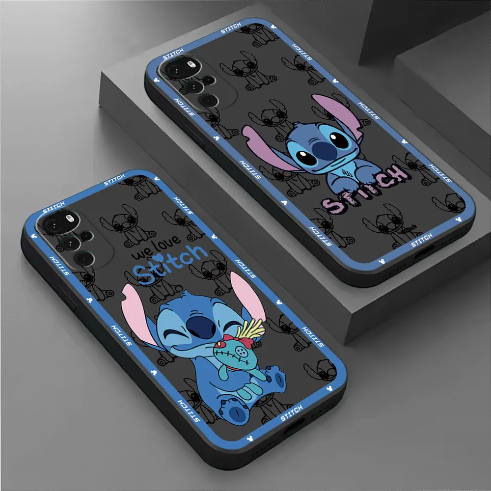 Disney Stitch Case for Motorola Moto G31 G73 G60s G50 G30 G32 G71 G72 G22 G60 G51 G52 G53 Luxury Black Soft Cover