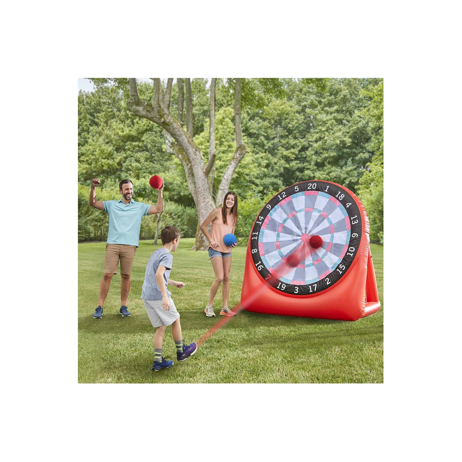 

Giant Soccer Dartboard Inflatable Soccer Shooting Game Perfect Yard Football Dart Game for Summer BBQs