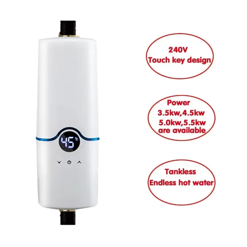 For Portable Mini Tankless Instantaneous Hot Water Electric Instant Kitchen Water Heater Milano Heater Water Machine Plastic