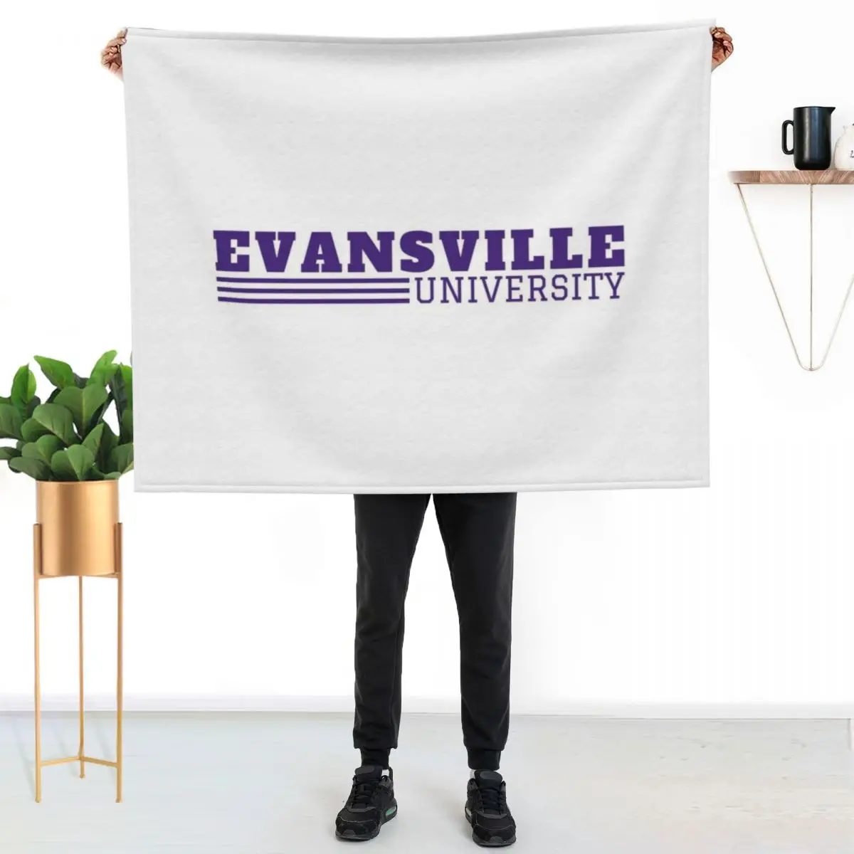 Vintage University Of Evansville Throw Blanket Wrinkle Resistant Lightweight Blanket