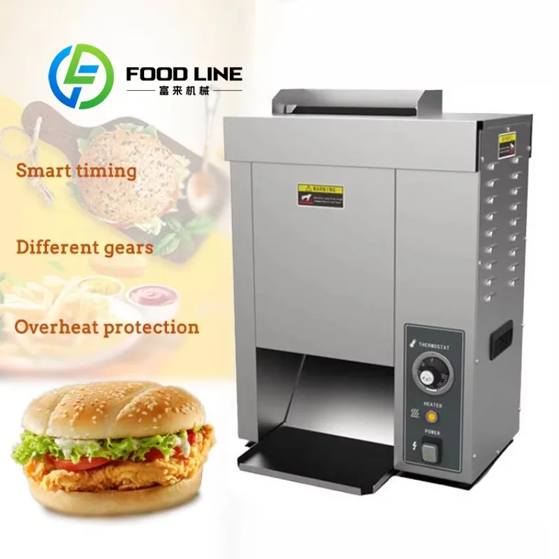 Full Automatic Stainless Steel Burger Bread Toaster Machine Bun Hamburger Making Machine for Fast Food Restaurant
