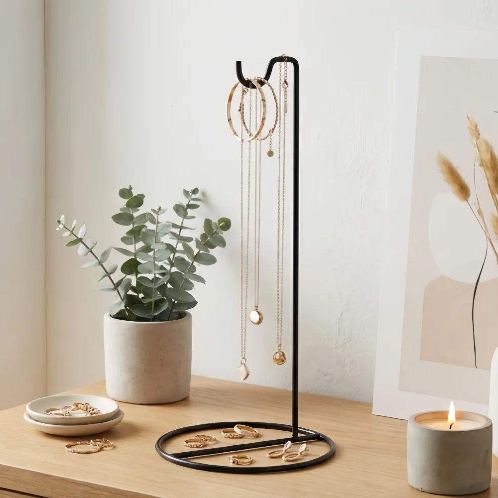 Elegant Jewelry Display Rack Stylish Modern Key Watch Storage Shelf Durable Save Space Necklace and Bracelet Organizer