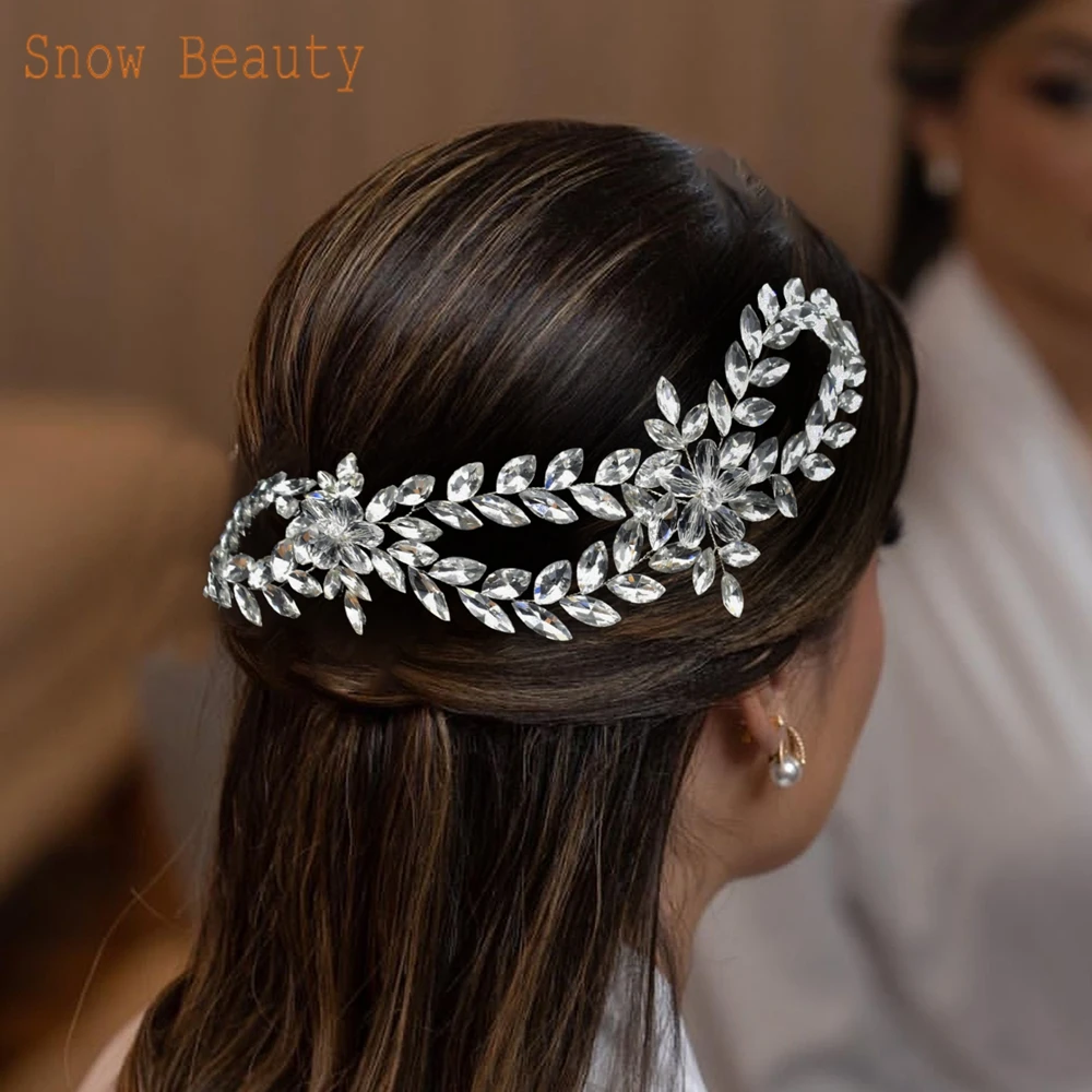 DZ002 Elegant Wedding Headwear Bride Hair Ornaments Bridesmaid Headpiece Luxury Crystal Women Hairband Bridal Hair Accessories