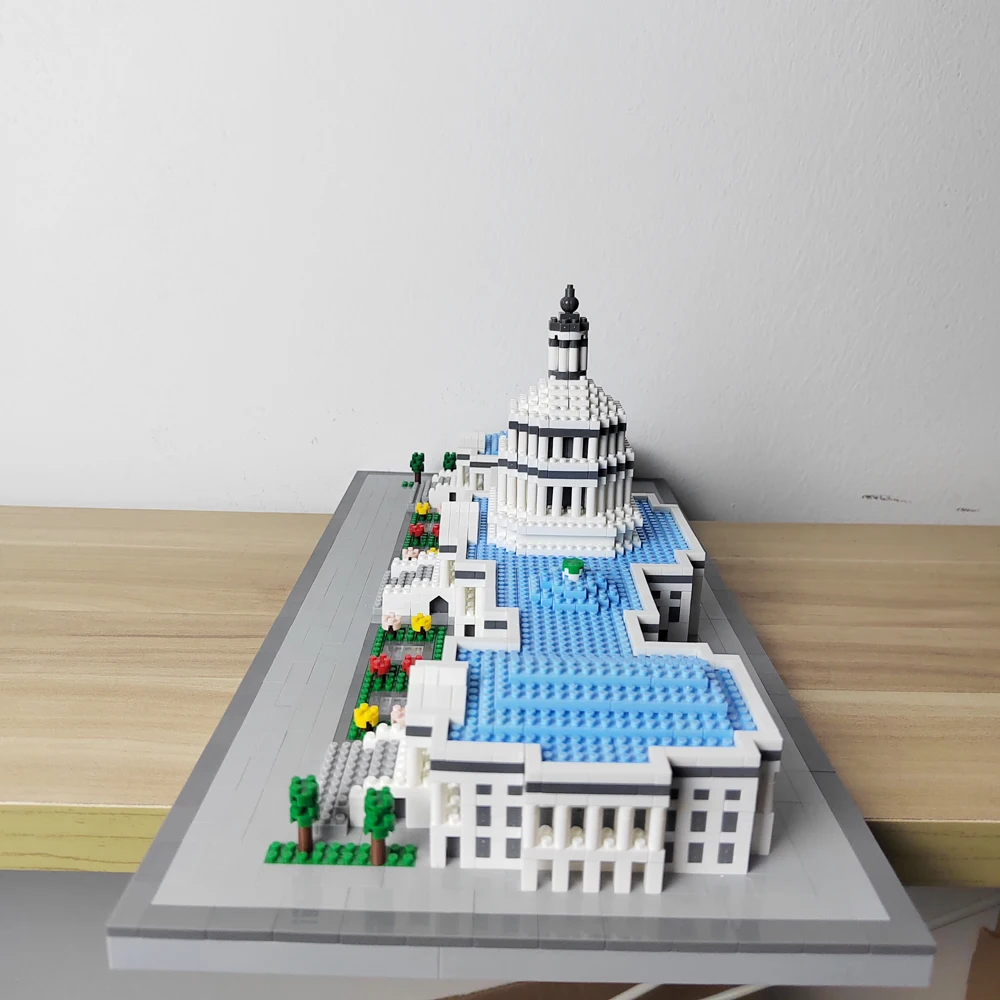 Capitol Building Exquisite Building Block Sets - Architectural Masterpieces Creative Decor Puzzle Fun Micro Bricks Perfect Gift