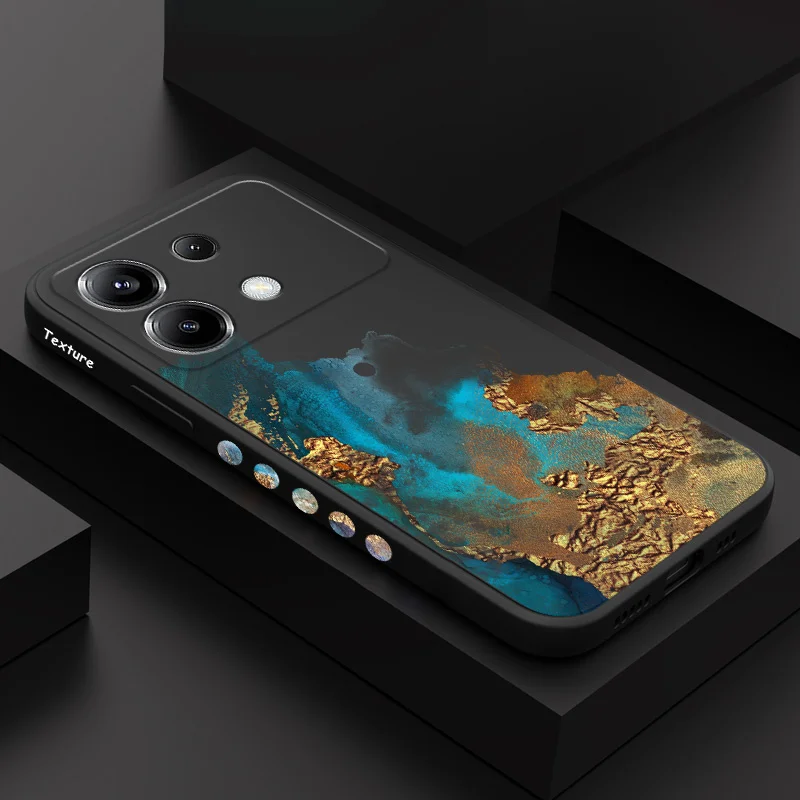 

Golden Stone Phone Case For Xiaomi Poco F7 X7 X6 F6 M6 M5 M5S F5 X5 F4 X4 M4 F3 M3 X3 Pro 4G 5G GT Silicone Cover