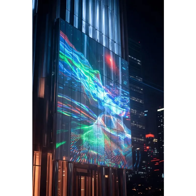 Ultra Thin Transparent LED Crystal Film Screen Flexible LED Film Display for Glass Wall Shopping Mall Storefront - view 2