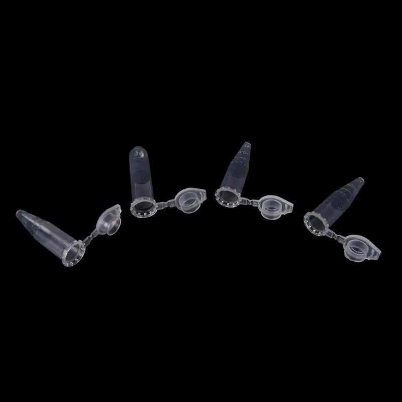 50PCS 1.5ml Lab Clear Test Tube Centrifuge Vial Snap Cap Micro Plastic Container for Laboratory Sample Specimen Lab Supplies