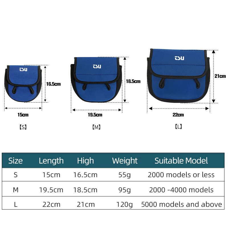 TSURINOYA Spinning Reel Bag S M L mulinello da pesca guanto copertura protettiva adatto 500 1000 3000 5000 8000 10000 ecc. Wheel Tackle