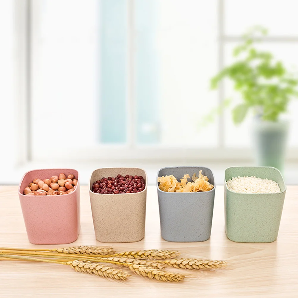 

Plastic Airtight Jar Sealed Canisters Food Storage Containers Wheat Straw Safe Biodegradable Dry Food Grains Rice Beans Nuts