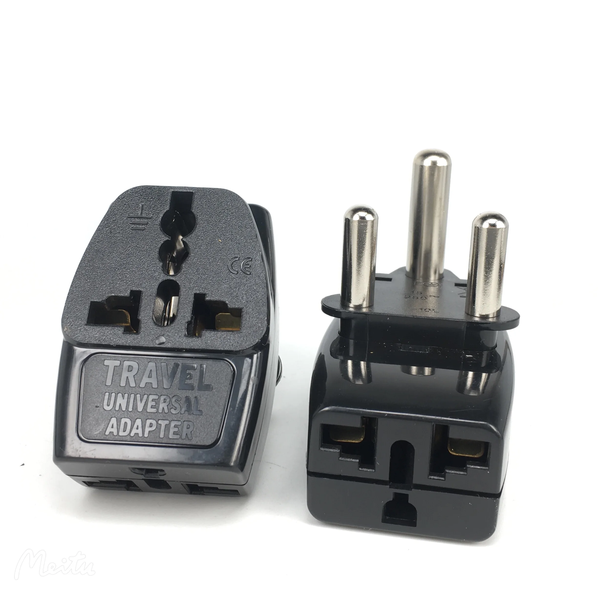 2 in 1 Type M Large 15 amp BS 546, 2 Port Multi Outlet Black Color 1 TO 3 EU AU USA PLUG 16A South Africa Travel Adapte 250V 16A