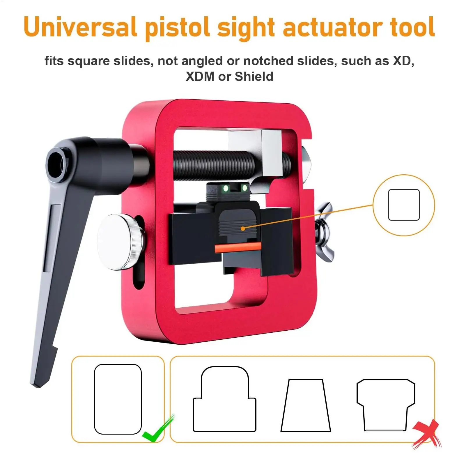 Sight Pusher Slide Removal Adjustment Precision Maintenance Equipment Rear Sight Adjustment Tool for Models 17/19/26/43