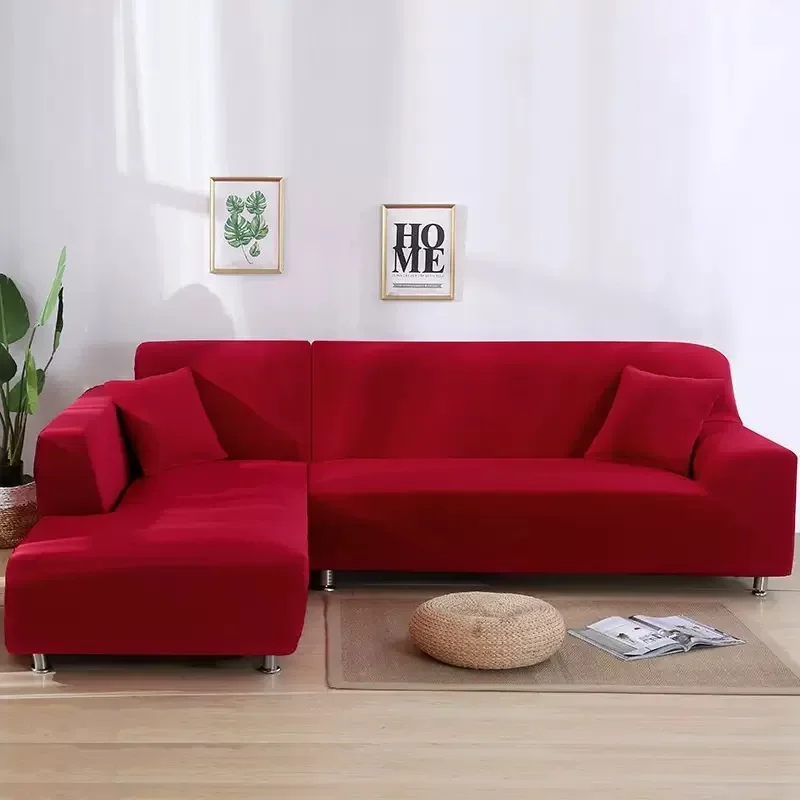 Elastic Solid Color Sofa Cover for Living Room All-inclusive Spandex Couch Cover Sectional Furniture Slipcover 1/2/3/4 Seater