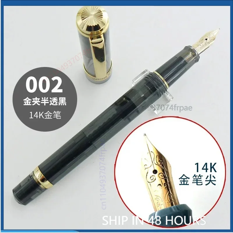 For Wing Sung 698 14K Gold Pen Piston Suction Visible Ink Residue Retro Daily Office Handwriting Stationery