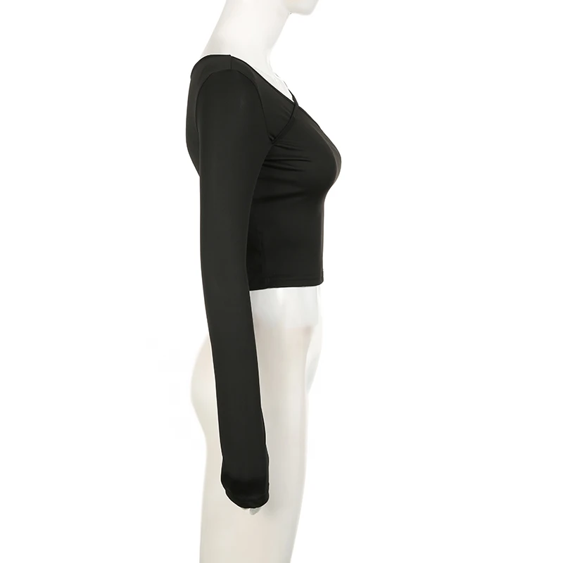 SUCHToxic-T-Shirt Manches sulfpour Femme, Noir, Sexy, Esthétique, Y2k, Y-Grunge, ix, Club, Nouvelle Collection