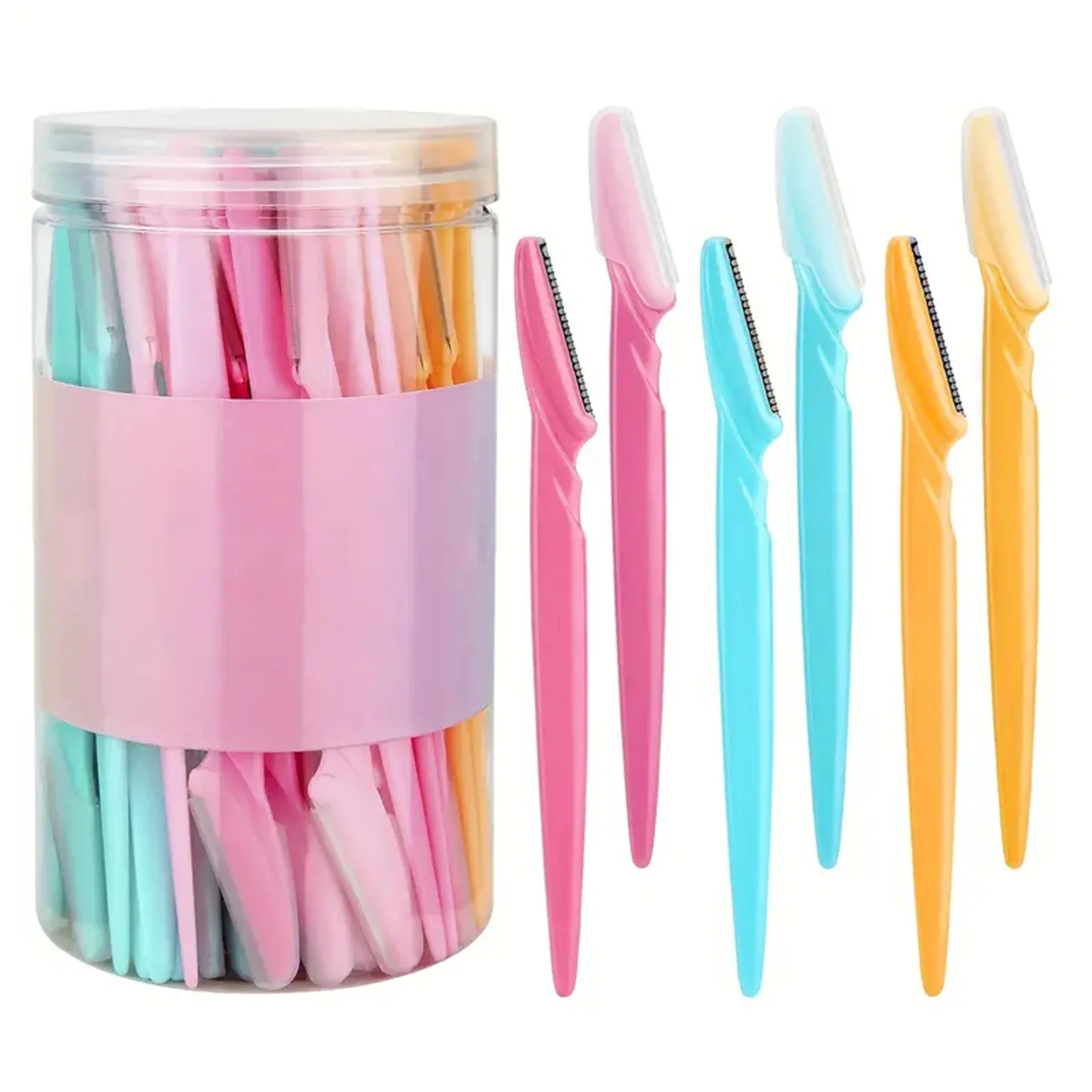 30/40pcs Brow Razor and Face Razor for Women and Men, Eyebrow Hair Trimmer and Shaver with Protective Cover,Safe