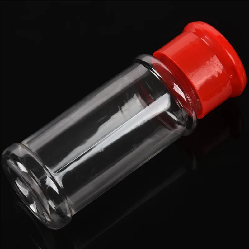 HGHO 96 قطعة من البلاستيك التوابل والملح والفلفل الهزازات وعاء التوابل وعاء الشواء والبهارات وزجاجات صندوق حاوية إبريق زجاجي (أحمر) #2