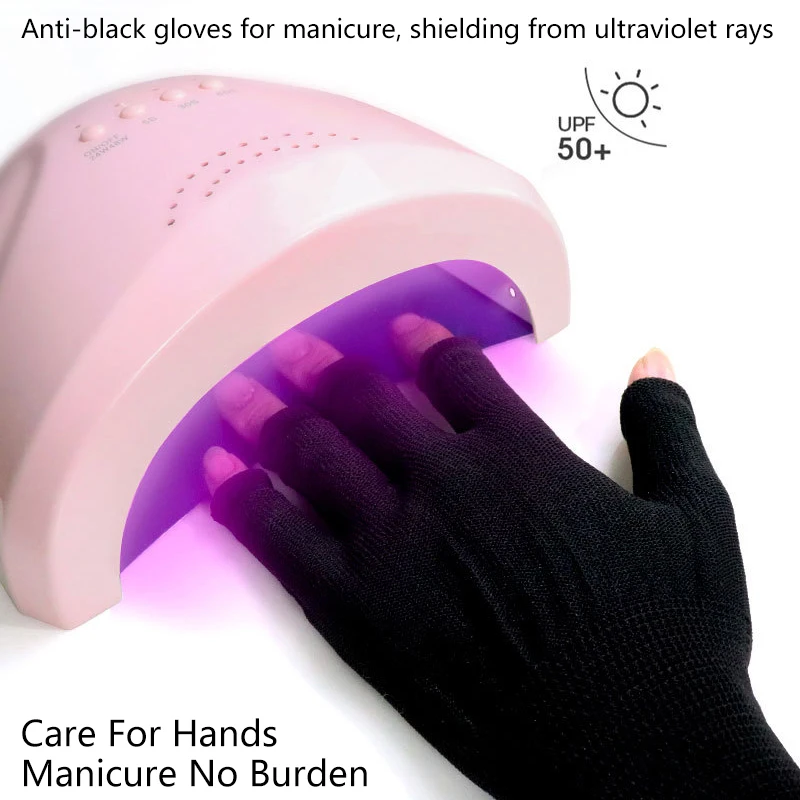 

2pcs Anti Uv Rays Protect Gloves Nail Gloves Led Lamp Nail Uv Protection Radiation Proof Glove Manicure Nail Art Tools