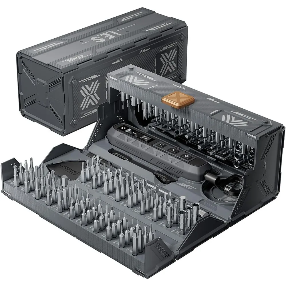 Set di cacciaviti elettrici, cacciavite a batteria 181 in 1, 3 impostazioni di coppia con 160 punte di precisione magnetiche, cacciavite elettrico