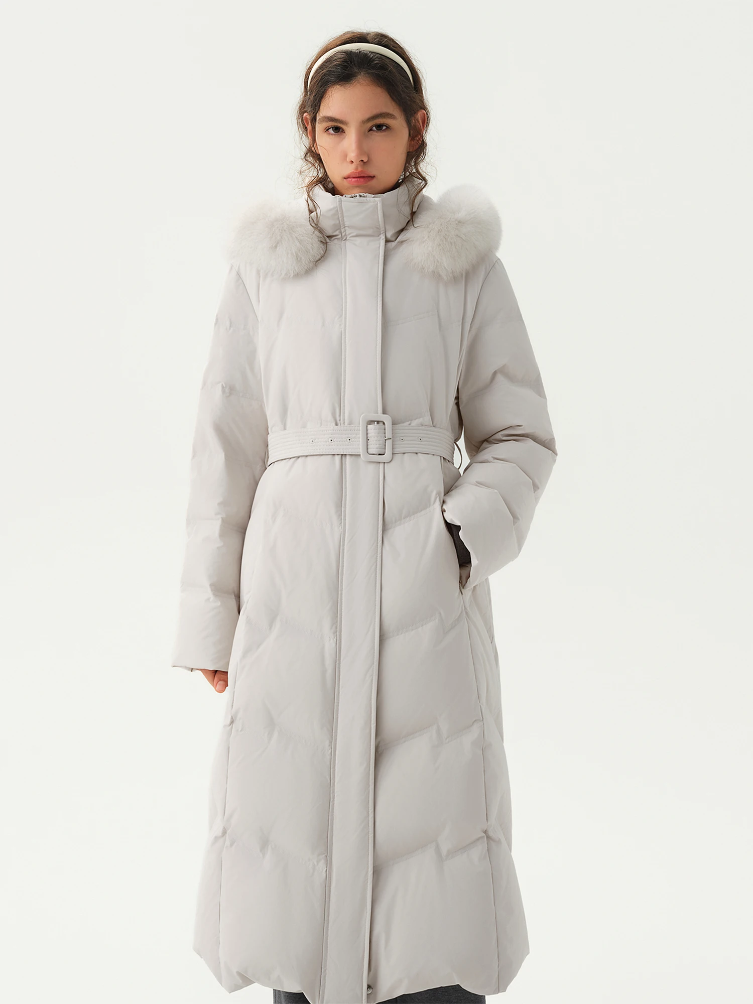 DUSHU Plus Size Mountain Ridge Down Jacket Women Stand Collar Hooded Long Puffer Coat 2026 Winter New Windproof Warm Outerwear