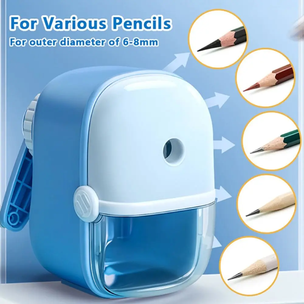 Apontador de lápis de quinta engrenagem ajustável, lápis de manivela entre automaticamente, ferramenta de afiação de lápis, chumbo antiaderente