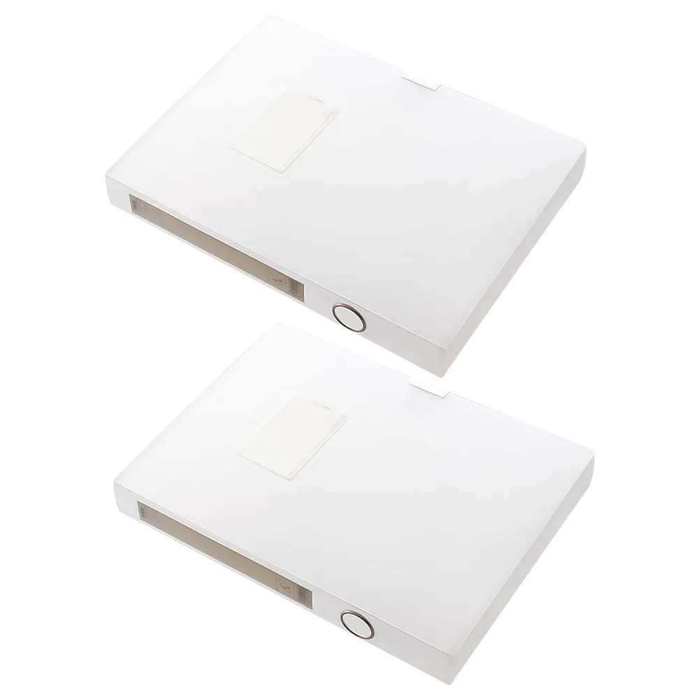 

2Pcs A4 File Storage Box PVC Material Document Organizer Desktop File Holder for Certificates Magazines Papers Efficient Sorting
