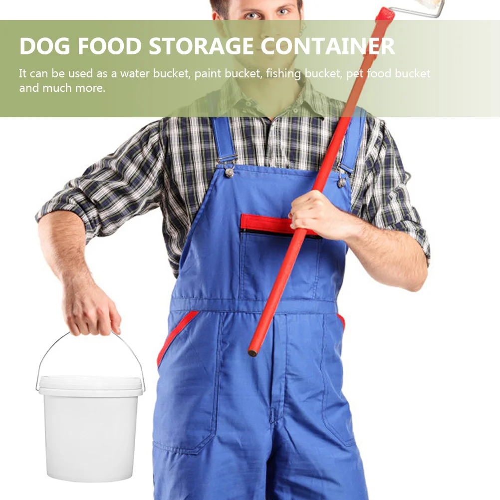 Household Sealed Plastic Small Water Portable Pet Food Storage Container Gallon Paint Pail Lightweight Sturdy Design Multi