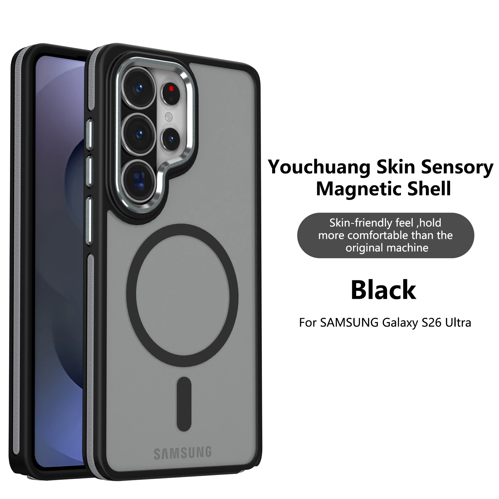 Zweifarbige Matte Transparente Magsafe-Handyhülle für Samsung Galaxy S26 S25 S24 Plus FE Edge Magnetische Kabellose Ladefähige Stoßfeste PC-Abdeckung